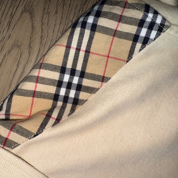 Vintage Burberry London Nova Check Cream Long Sleeve 100% Cotton Polo Shirt Sz M - Picture 5 of 16